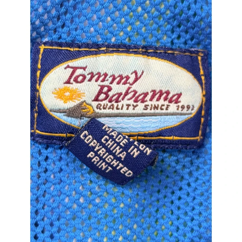 VTG Tommy Bahama Relax Mens Blue Green Striped Swim Trunks Cargo Pocket Size XL